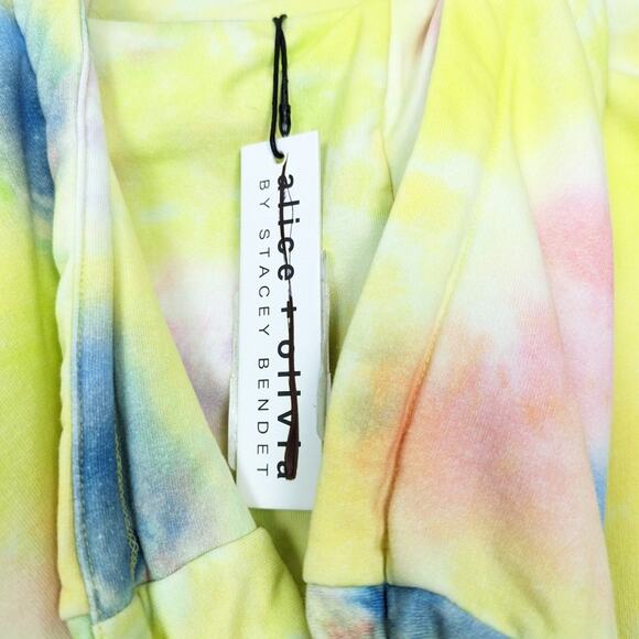 NWT Alice + Olivia Nikki Tie-Dyed Cotton-Blend Fleece Hoodie - Picture 8 of 8